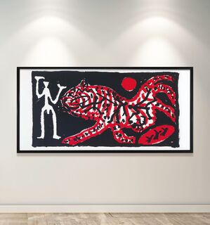 Picture "Tiger and Hunter" (around 1990) by A. R. Penck