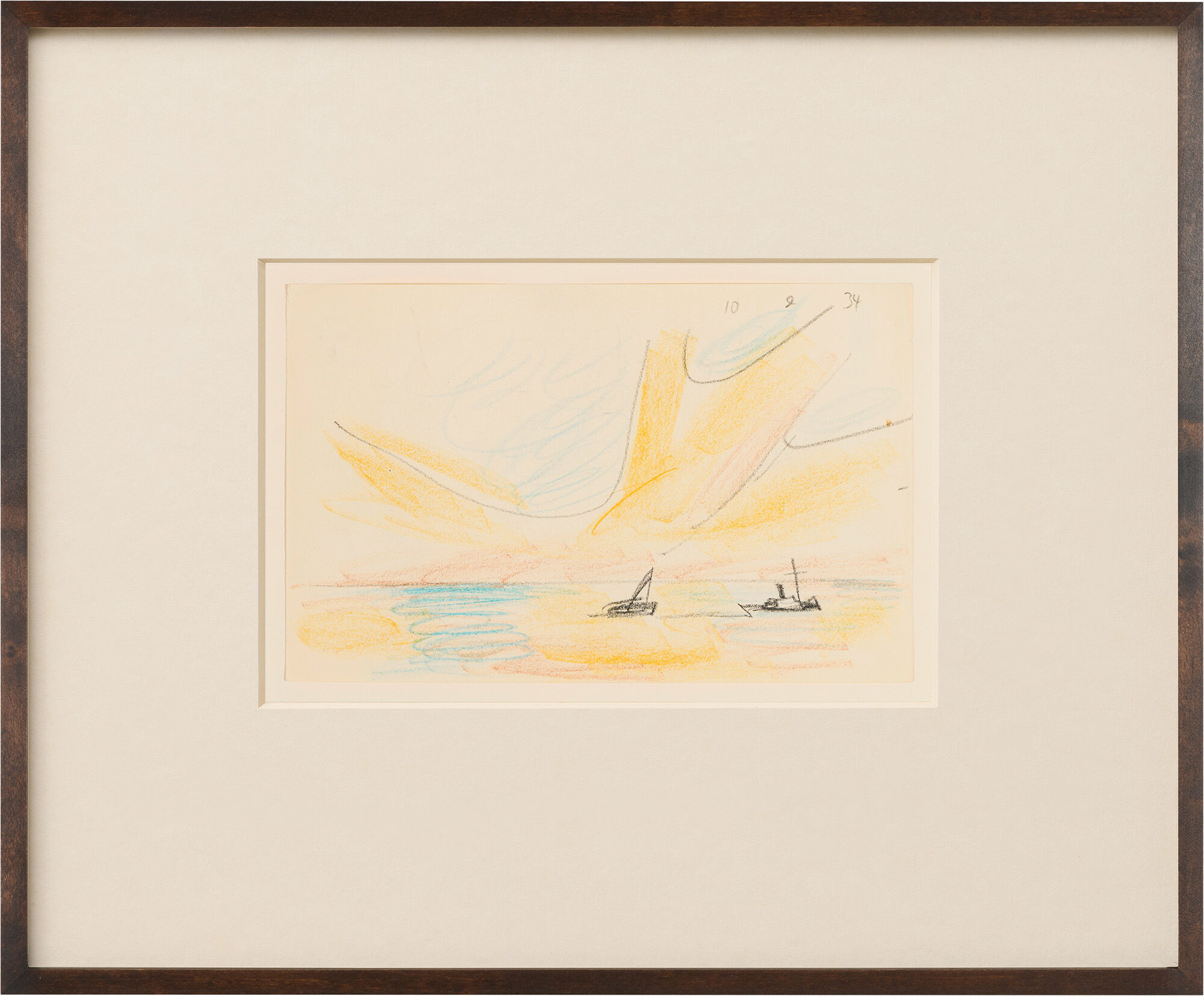 Bild "Two Boats on the Sea at Sundown" (1934) (Unikat) von Lyonel Feininger