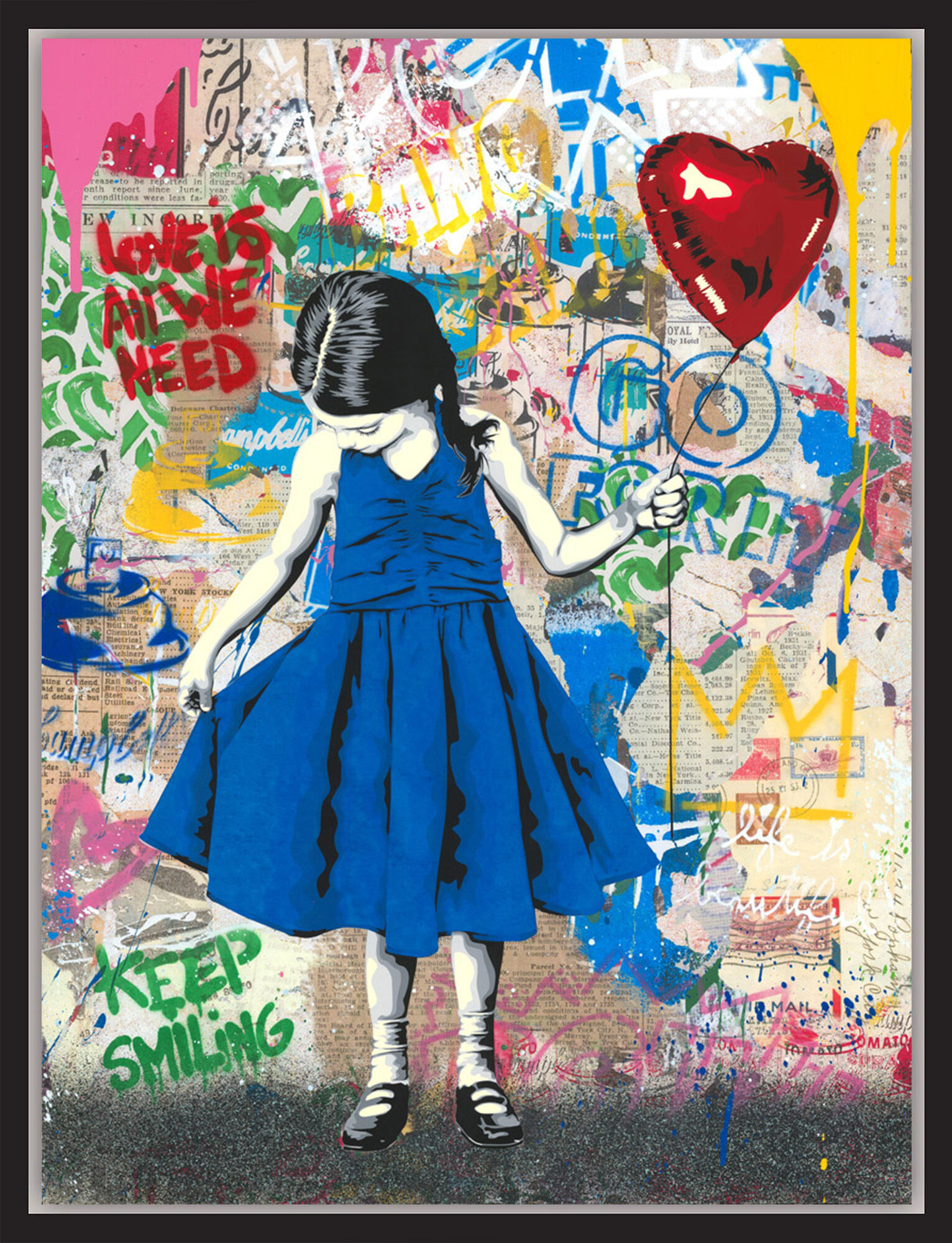 Picture "Beautiful Girl" (2024) (Unique piece) by Mr. Brainwash