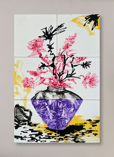 Bild "Vase black-purple" (2024) (Unikat)