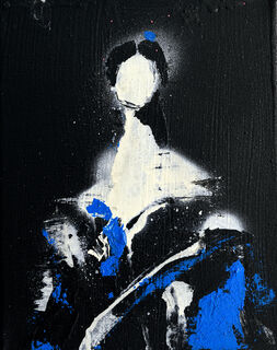 Bild "Black-Portrait-blue" (2024) (Unikat)