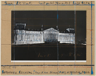 Bild "Wrapped Reichstag (Project for Berlin) - Platz der Republik, Spree" (1994) (Unikat)