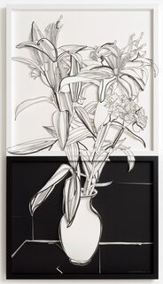 Picture "Flowers White-Black" (2023) (Unique piece)