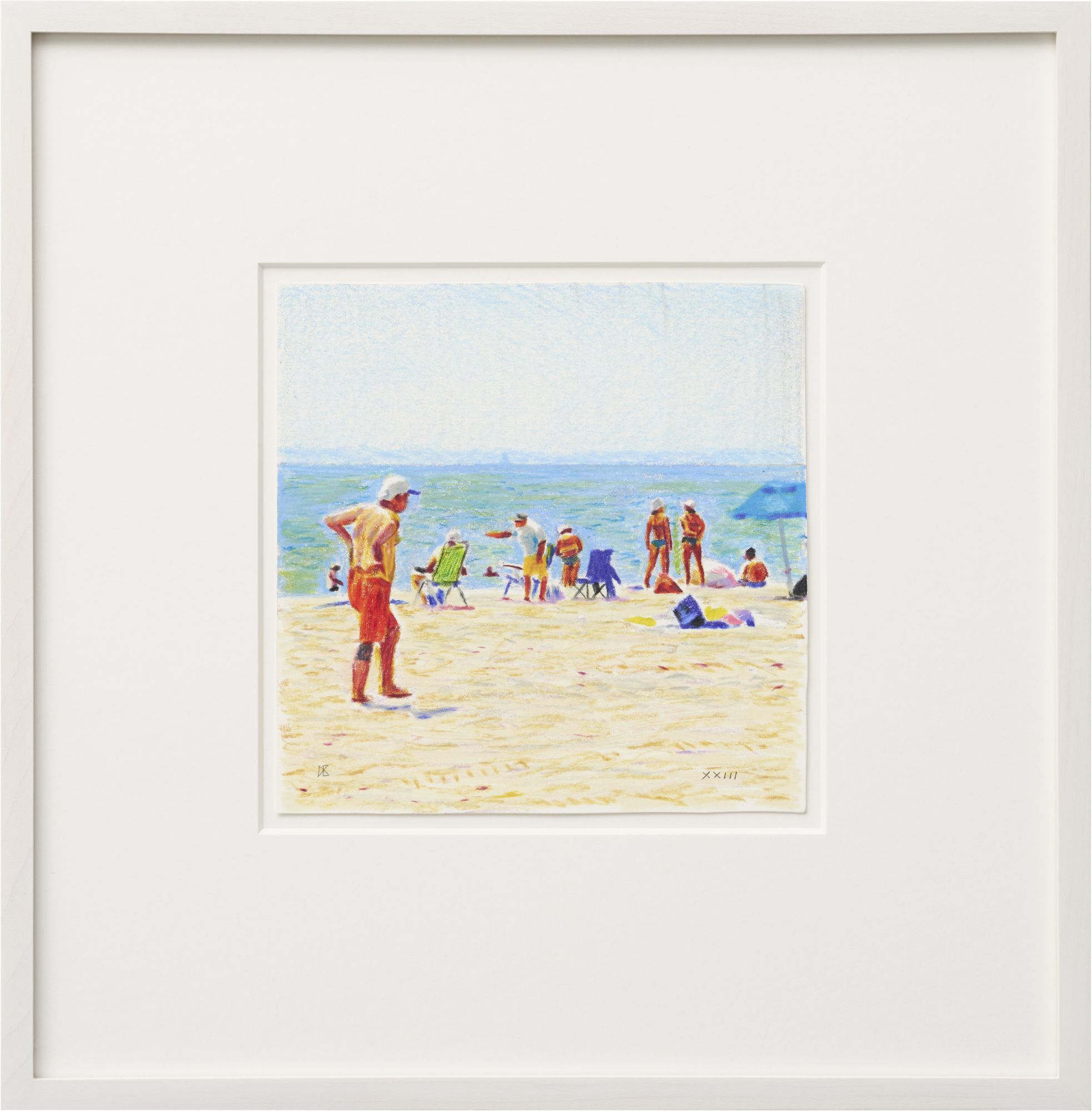 Picture "Brighton Beach: Man in Red Shorts" (2023) (Unique piece) by Dan Bina