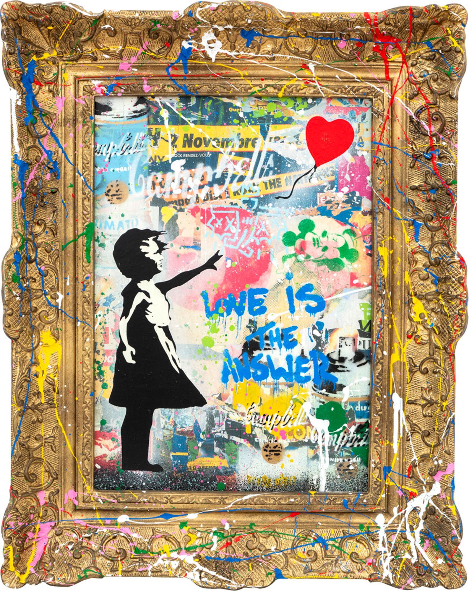 Picture "Balloon Girl" (2023) (Unique piece) by Mr. Brainwash