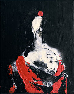 Picture "Black-Portrait-red" (2024) (Unique piece)