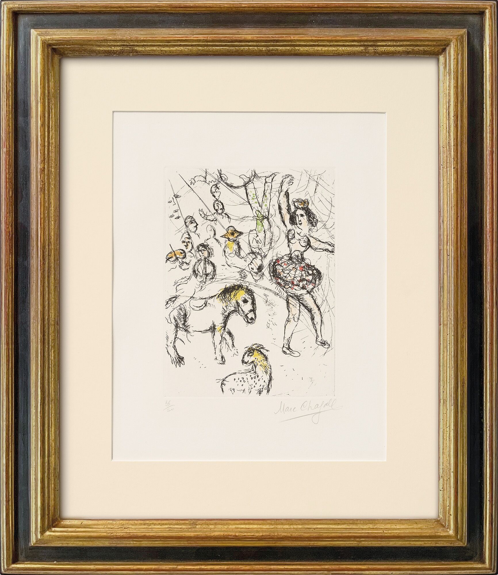 Picture "Au Cirque, Le Poney" (1968) by Marc Chagall