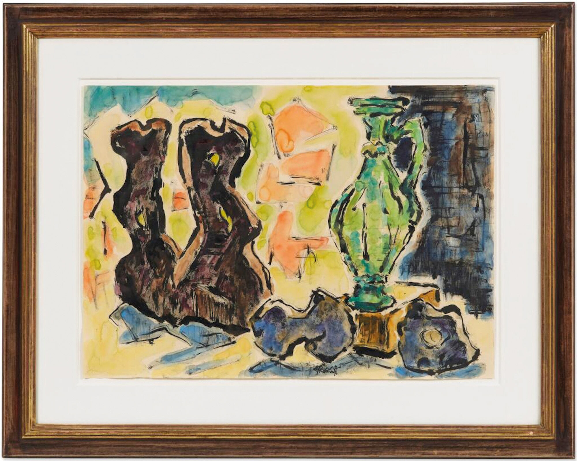 Bild "Mit grünem Krug" (1960er) (Unikat) von Karl Schmidt-Rottluff