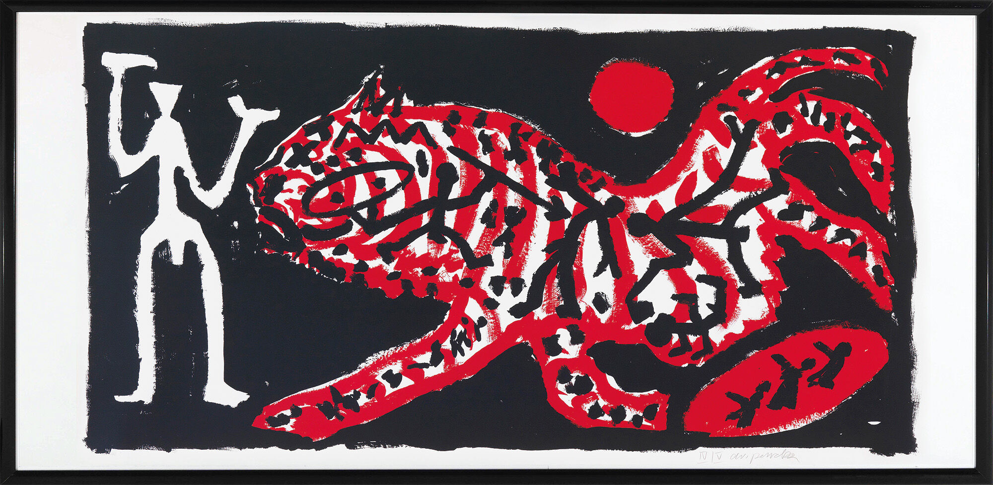 Picture "Tiger and Hunter" (around 1990) by A. R. Penck