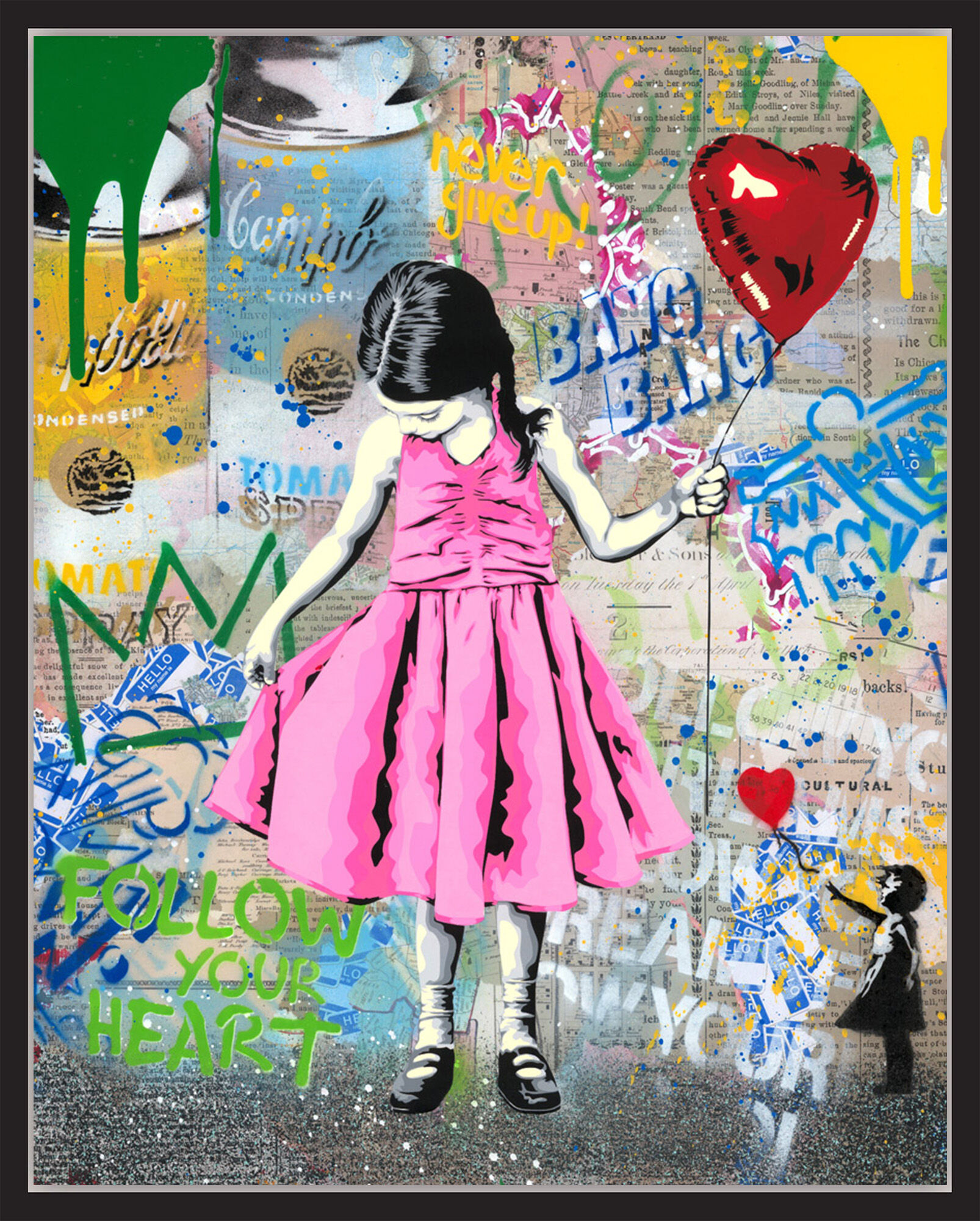 Picture "Beautiful Girl" (2024) (Unique piece) by Mr. Brainwash