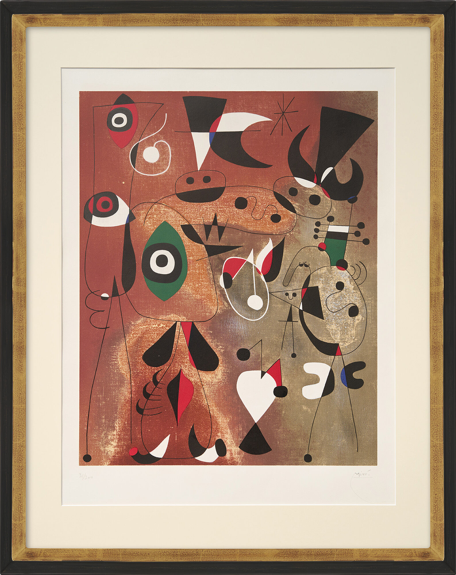 Picture "Femme, oiseau, etoile" (1960) by Joan Miró