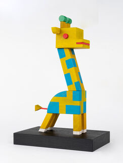 Skulptur "GIRAFFE (gelb/blau)" (2021)