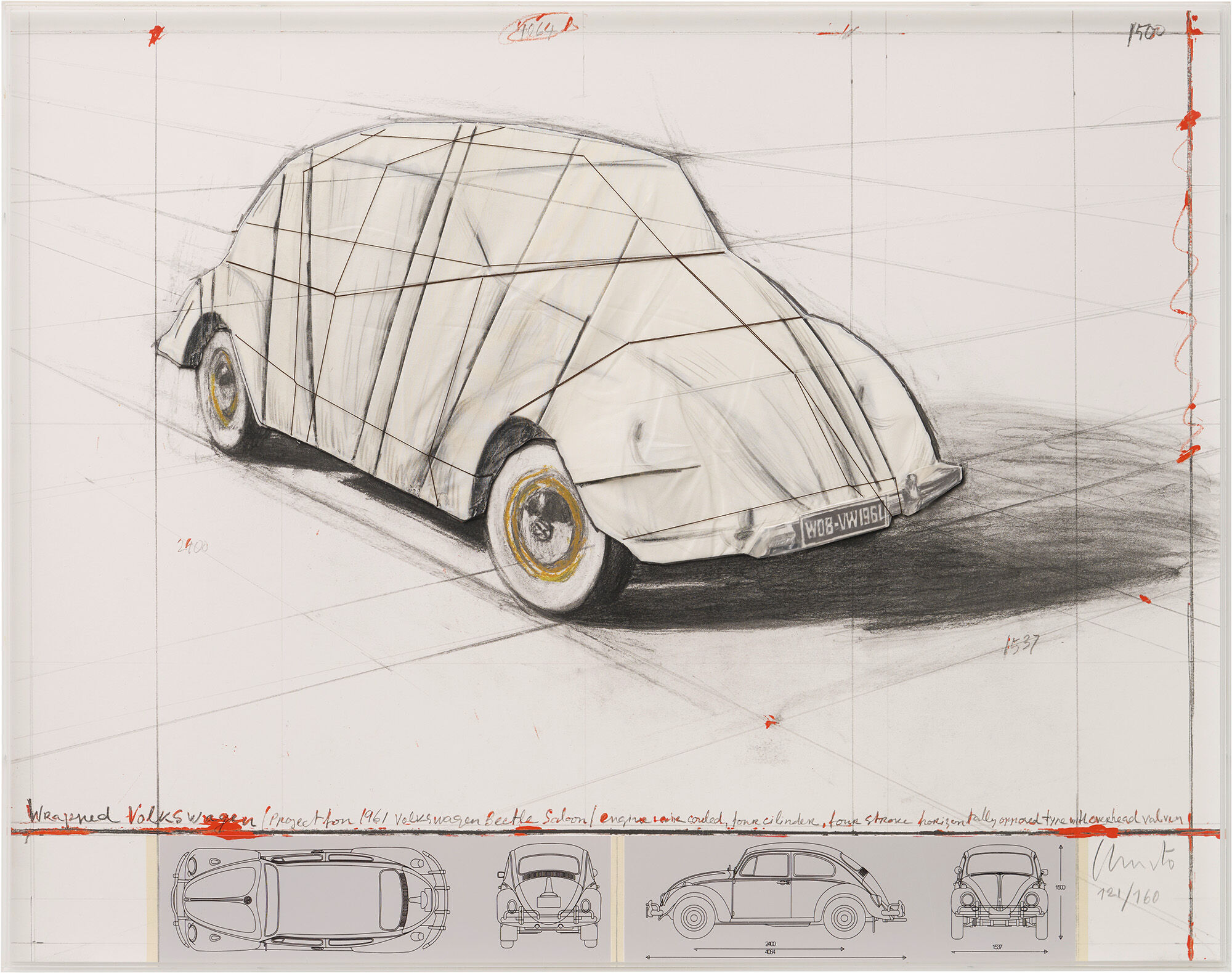 Picture "Wrapped Volkswagen (Project for 1961 Volkswagen Beetle Saloon" (2013) by Christo