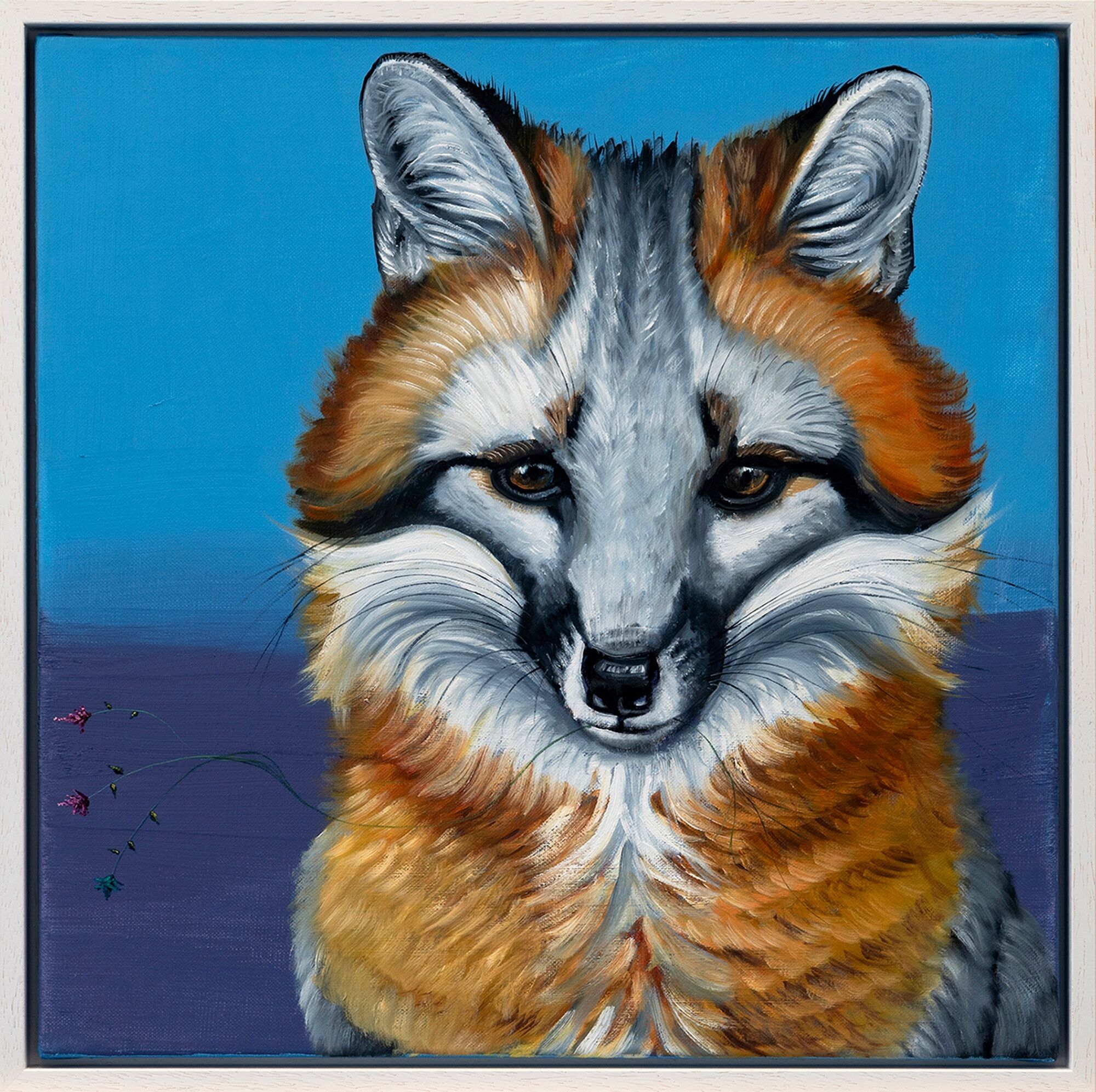 Picture "Series Animal Portrait | Grey Fox" (2024) (Unique piece) by Lezzueck Coosemans