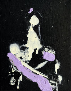 Bild "Black-Portrait-violet" (2024) (Unikat)