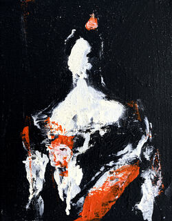 Picture "Black-Portrait-orange" (2024) (Unique piece)