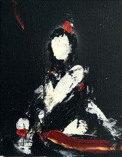 Bild "Black-Portrait-Dark-red" (2024) (Unikat)