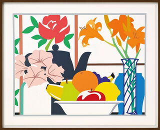 Bild "Still Life with Lilies, Petunias and Fruit" (1988)