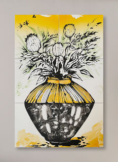 Bild "Vase black-yellow" (2024) (Unikat)