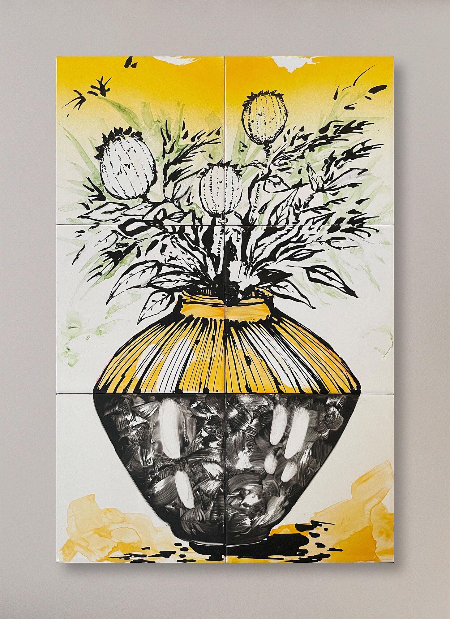 Bild "Vase black-yellow" (2024) (Unikat) von Zyko78